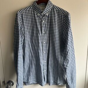 Brunello Cucinelli Slim Fit Blue and White Checkered Oxford US M